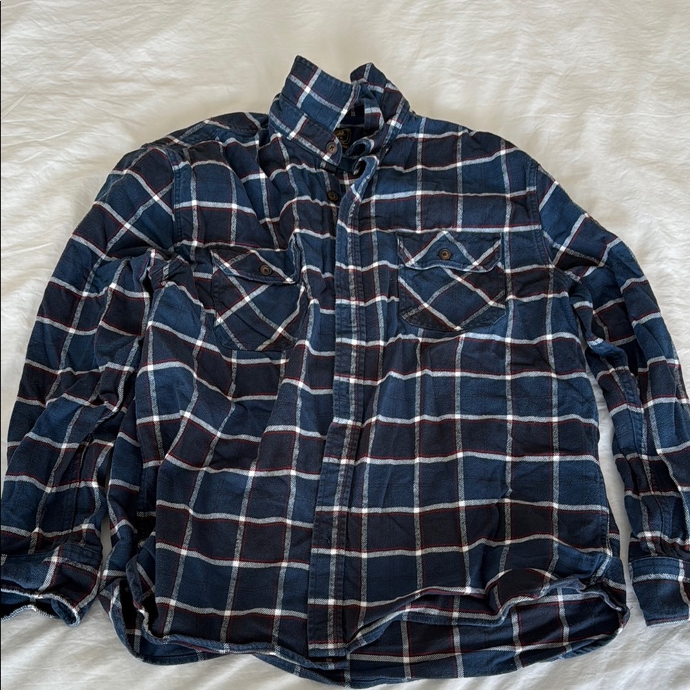 Jachs Blue and White Casual Button Down Shirt with Western Yoke
